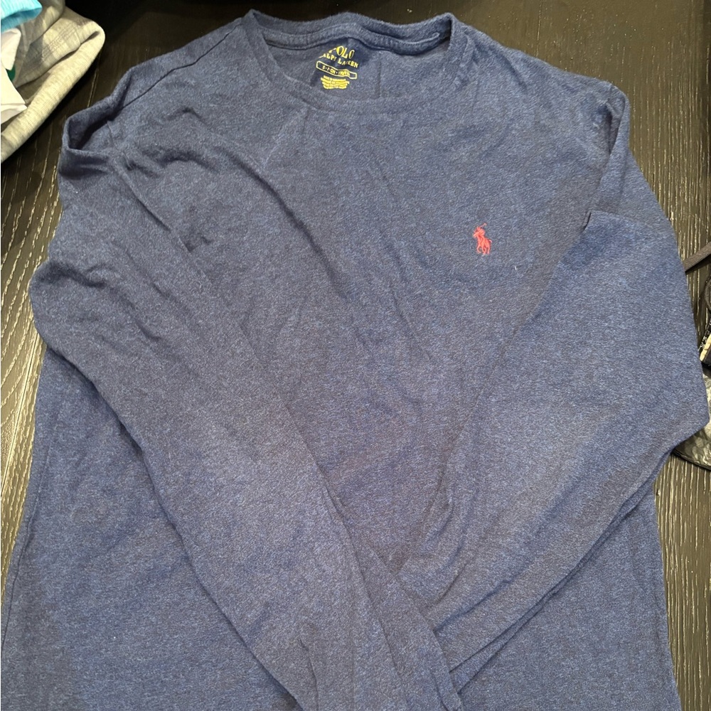 Men’s small blue polo Ralph Lauren long sleeve blue Tshirt